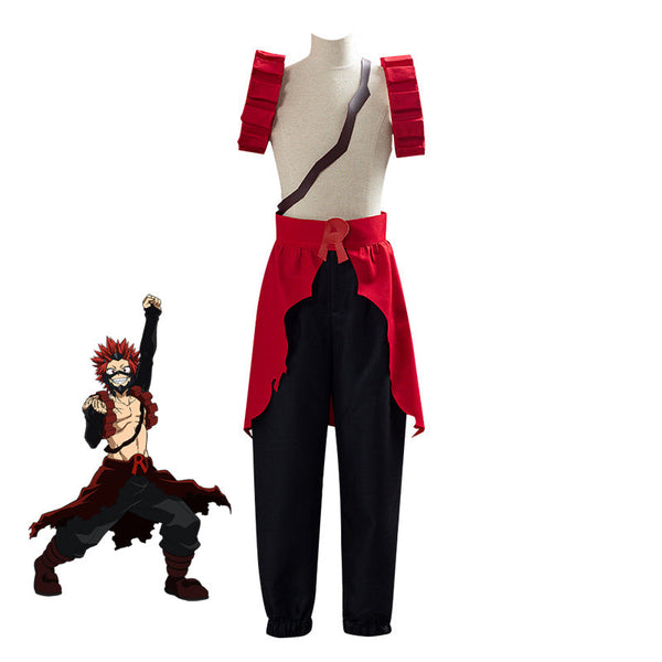Anime Boku No Hero / My Hero Academia Eijiro Kirishima Whole Set Costume+Wigs+Boots Fighting Outfit Costume Set