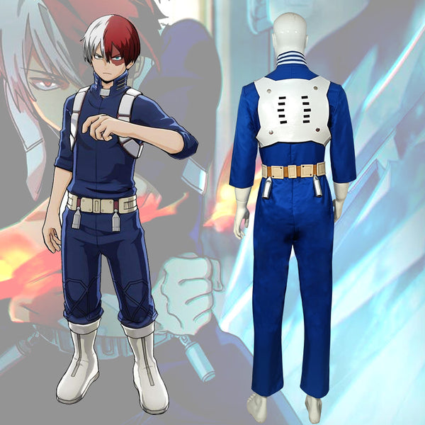 Anime Boku No Hero / My Hero Academia Todoroki Shoto Whole Set Costume+Wigs+Boot Fighting Ver.Cosplay Costume Set