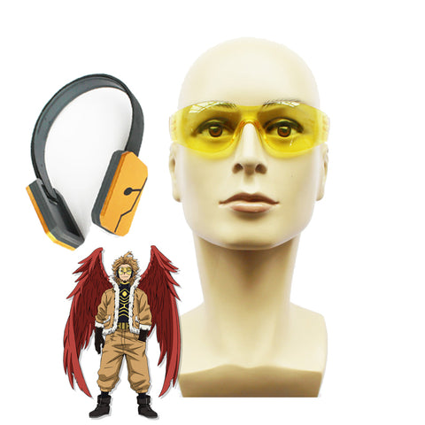 Anime Boku No Hero / My Hero Academia Wing Hero: Hawks Keigo Takami Cosplay Props Glasses With Headphones