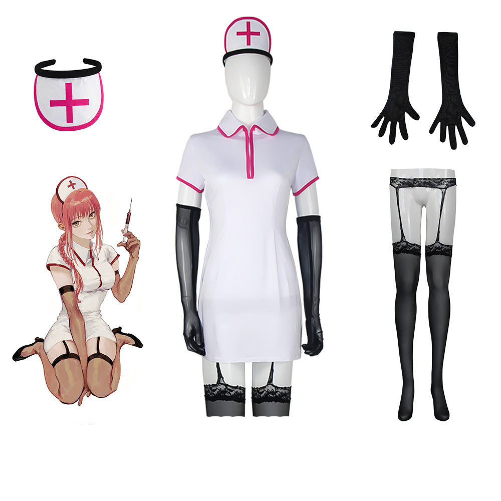 Anime Chainsaw Man Blood Fiend Power Nurse Cosplay Costume Full Set Halloween Costume