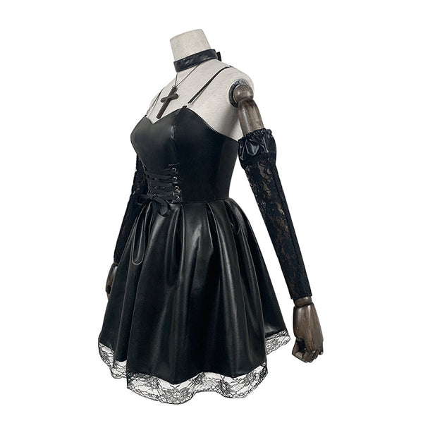 Anime Death Note DN Misa Amane Cosplay Costume PU Leather Dress Full Set Halloween Costume