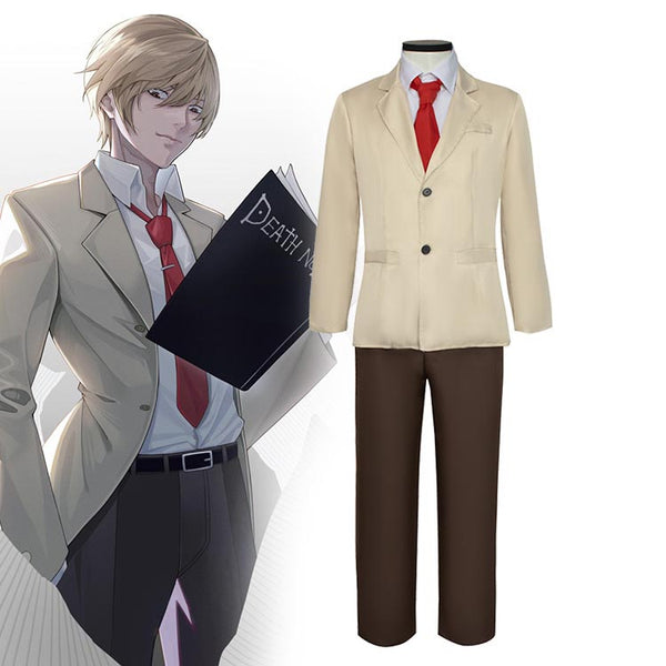 Anime Death Note Light Yagami Cosplay Costume Halloween Party Clothing Uniform Suit