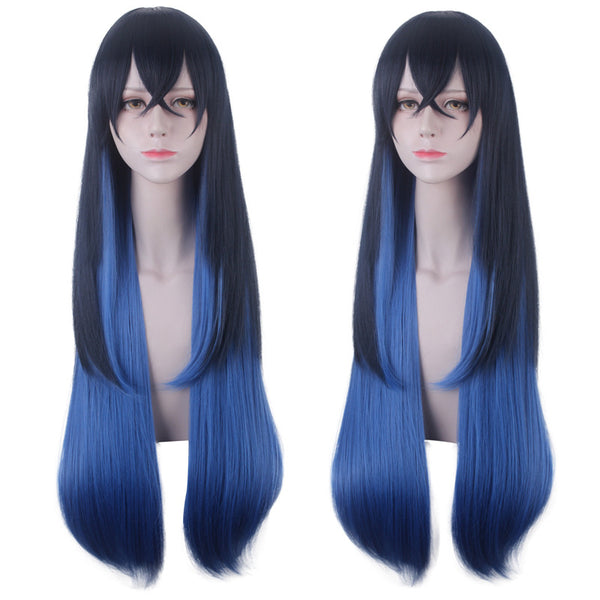Anime Demon Slayer Kimetsu no Yaiba Inosuke Hashibira Female Costume Wigs Blue Long Wigs