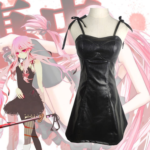 Anime Future Diary Cosplay Yuno Gasai Black PU Dress Costume