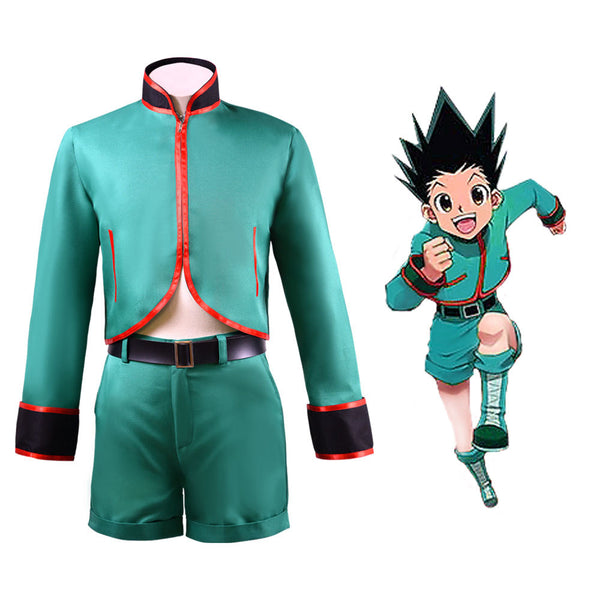 Hunter x Hunter Gon Freecss Cosplay Costume Green Suit Outfit Halloween Unisex Costume