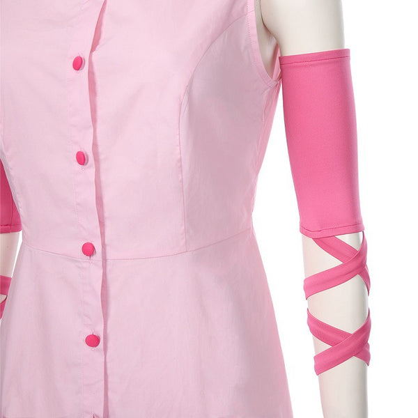 Anime JoJo's Bizarre Adventure Cospaly Diamond is Unbreakable Reimi Sugimoto Costume Pink Dress Halloween Costume