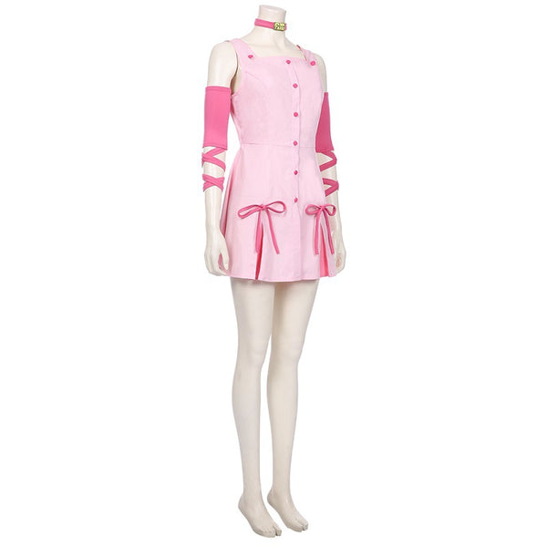 Anime JoJo's Bizarre Adventure Cospaly Diamond is Unbreakable Reimi Sugimoto Costume Pink Dress Halloween Costume