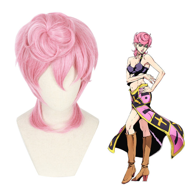 Anime JoJo's Bizarre Adventure Cospaly Golden Wind Trish Una Costume With Wigs Halloween Costume Set
