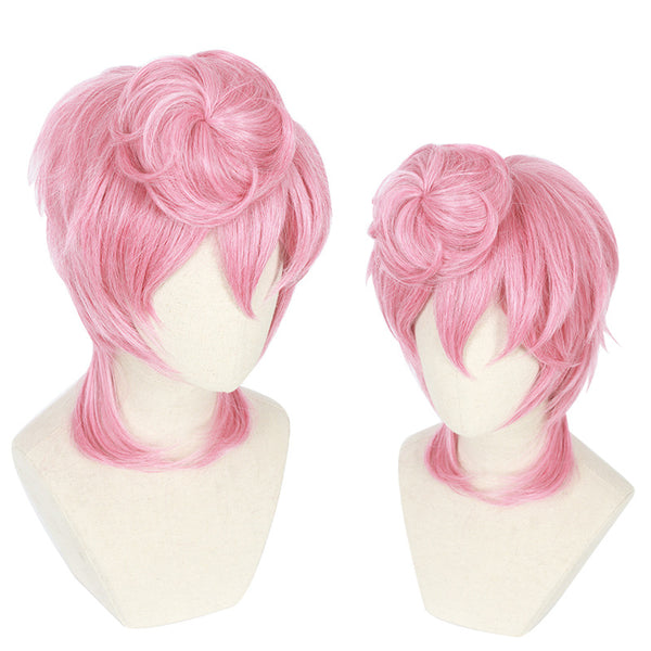 Anime JoJo's Bizarre Adventure Cospaly Golden Wind Trish Una Cosplay Wigs Pink Short Wigs