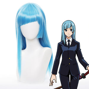 Anime Jujutsu Kaisen Kasumi Miwa Cosplay Wigs Long Blue Wigs