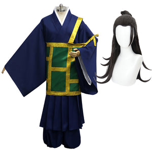 Anime Jujutsu Kaisen Suguru Geto Whole Set Costume Halloween Kimono Costume With Wigs Set