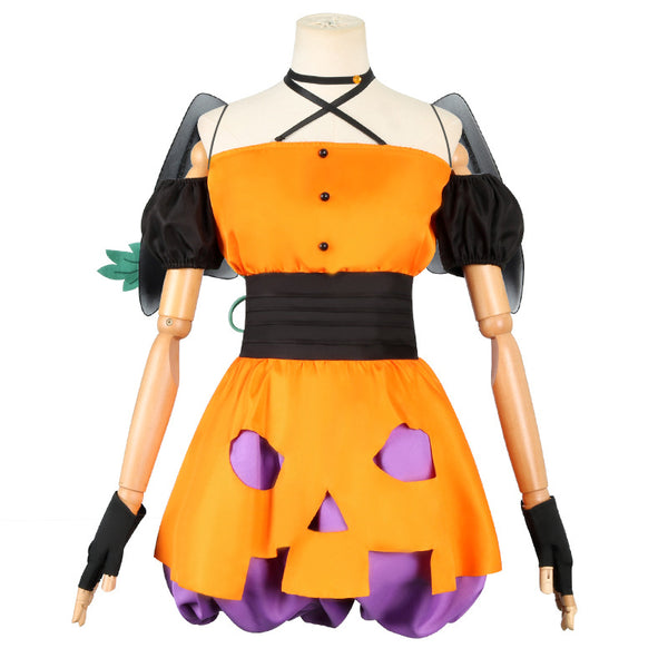 Anime Lycoris Recoil Chisato Nishikigi Little Devil Costume Pumpkin Skirt with Wings Halloween Cosplay Costume