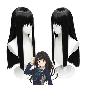 Anime Lycoris Recoil Takina Inoue Costume Wigs Black Long Wigs
