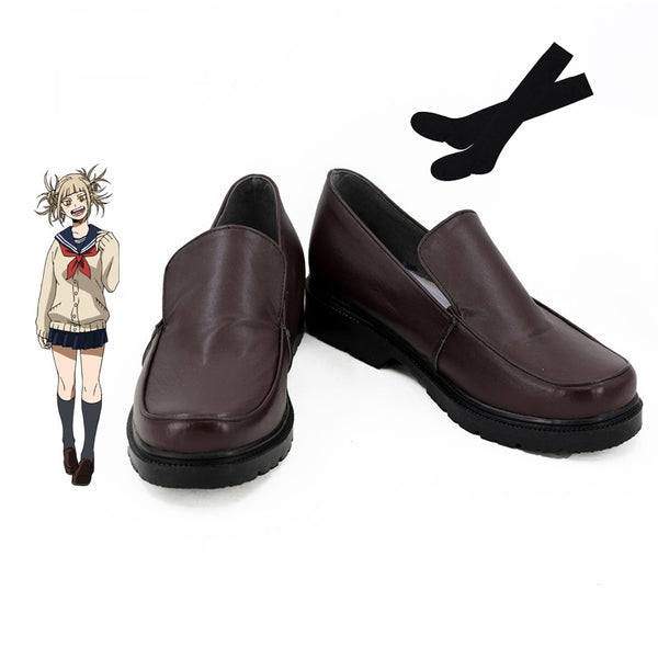 Anime My Hero Academia League of Villains Himiko Toga Full Set Costume With Wigs and Shoes