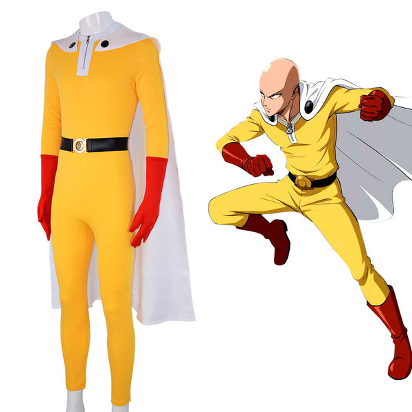 Anime One Punch Man Saitama Costume With Cloak Halloween Carnival Suit Cosplay Costume