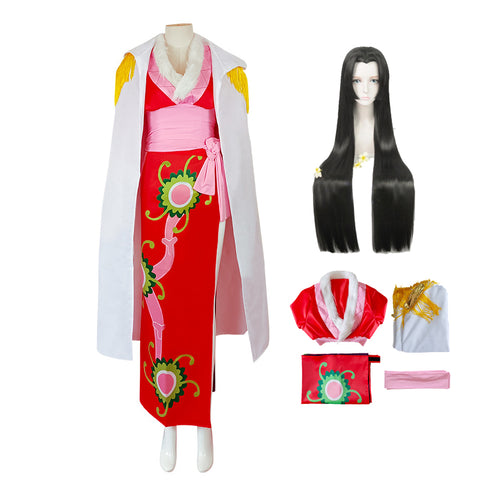 Anime One Piece Boa Hancock Whole Set Cosplay Costume With Wigs and Cloak