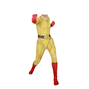 Anime One Punch Man Saitama Costume Zentai Unisex Halloween Costume For Kids and Adults