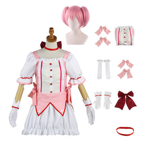 Anime Puella Magi Madoka Magica Kaname Madoka Pink Lolita Dress Costume With Wigs Full Set Halloween Costume