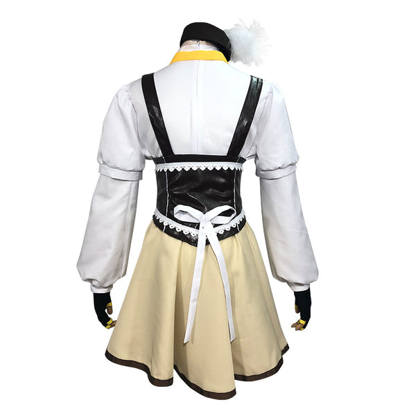 Anime Puella Magi Madoka Magica Mami Tomoe Whole Set Costume With Wigs and Cosplay Boots Halloween Cosplay Outfit