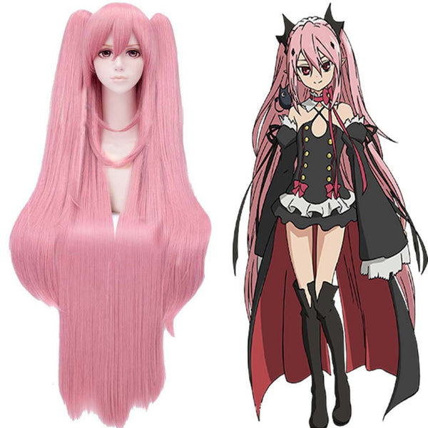 Anime Seraph Of The End Owari no Seraph Krul Tepes Pink Long Wigs Halloween Cosplay Accessories