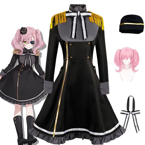 Anime Spy Classroom Costume Forgetter Boga Annette Cosplay Costume and Wigs Set
