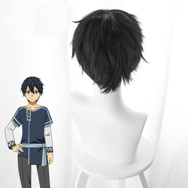 Anime Sword Art Online Costume Kirigaya Kazuto Cosplay Wigs Kirito Black Short Wigs