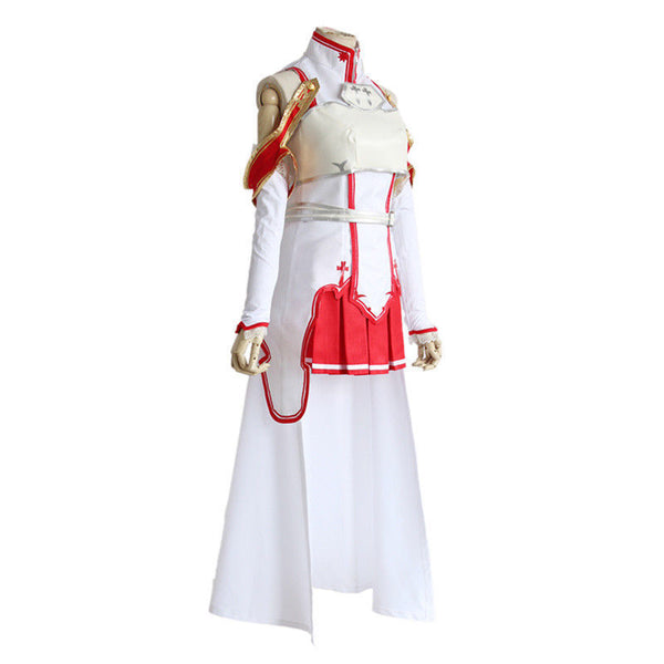 Anime Sword Art Online Yuuki Asuna Cosplay Costume With Wigs SAO Asuna Halloween Full Set Cosplay Dress