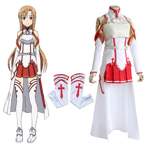 Anime Sword Art Online Yuuki Asuna Cosplay Costume Halloween Full Set Cosplay Dress