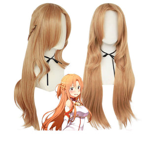 Anime Sword Art Online Yuuki Asuna Wigs SAO Yuki Asuna Long Orange Wigs