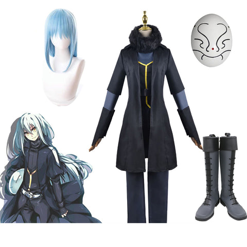 Anime That Time I Got Reincarnated As A Slime 2 Rimuru Tempest Whole Set Costume With Wigs Mask and Boots Halloween Costume