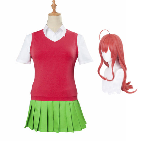 Anime The Quintessential Quintuplets Itsuki Nakano Costume and Wigs Set Halloween Carnival Costume
