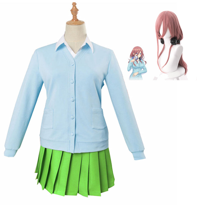 Anime The Quintessential Quintuplets Miku Nakano Whole Set Costume With Wigs Set Halloween Costume Outfit