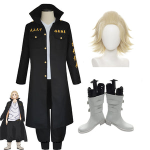 Anime Tokyo Revengers Manjiro Sano Mikey Whole Set Costume With Wigs and Boots Set Halloween Carnival Cosplay Outfit