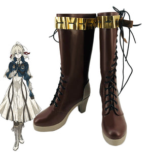 Anime Violet Evergarden Costume Shoes Halloween Costume PU Boots