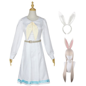 Beastars Haru Costume Miss Rabbit Full Set Costume School Uniform Dress With Wigs Cosplay Outfit