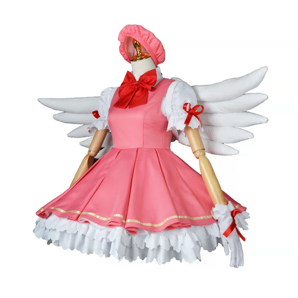 Cardcaptor Sakura Sakura Kinomoto Cosplay Costume Battle Outfit Pink Dress Cosplay