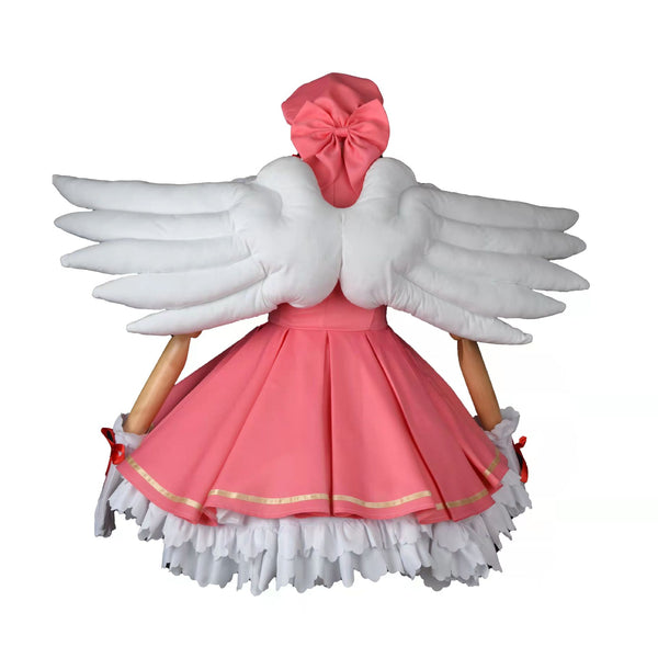 Cardcaptor Sakura Sakura Kinomoto Cosplay Costume With Wings+Wigs+Shoes Full Set Halloween Costume