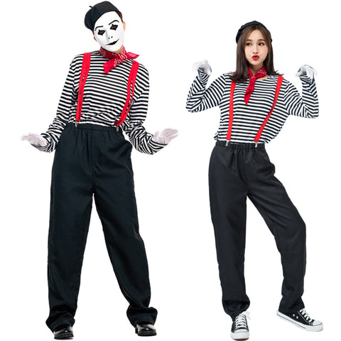 Clown Couple Cosplay Costume For Halloween Party Performance