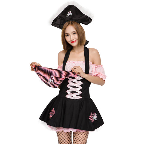 Women Cute And Funny Pink Pirate Cosplay Costume Halloween/Stage Performance/Party