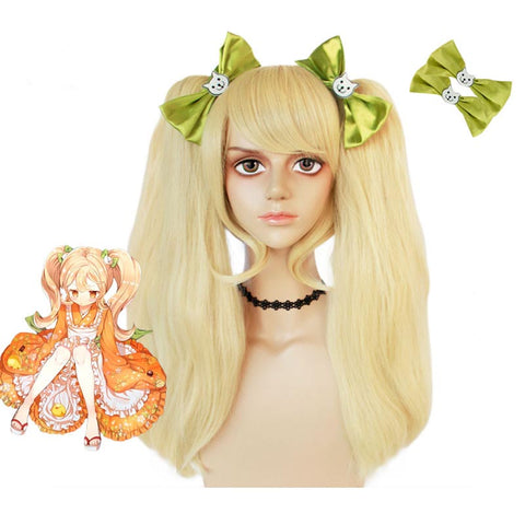 Danganronpa 2: Goodbye Despair Hiyoko Saionji Costume Wigs With Bows Costume Accessories