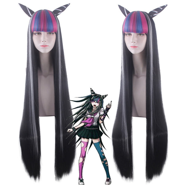 Danganronpa 2: Goodbye Despair Ibuki Mioda Cosplay Wigs Black Long Wigs