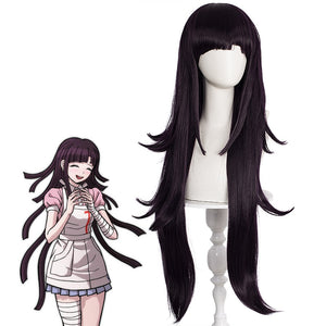 Danganronpa 2: Goodbye Despair Mikan Tsumiki Costume Wigs Black Long Wigs