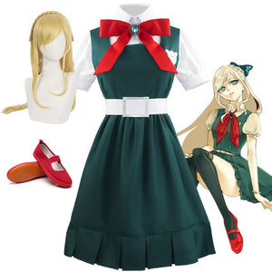 Danganronpa 2: Goodbye Despair Sonia Nevermind Costume Dress+Wigs+Shoes Halloween Party Outfit Set