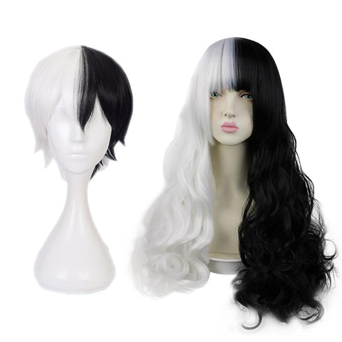 Danganronpa Monokuma Cosplay Wigs Black and White Wigs