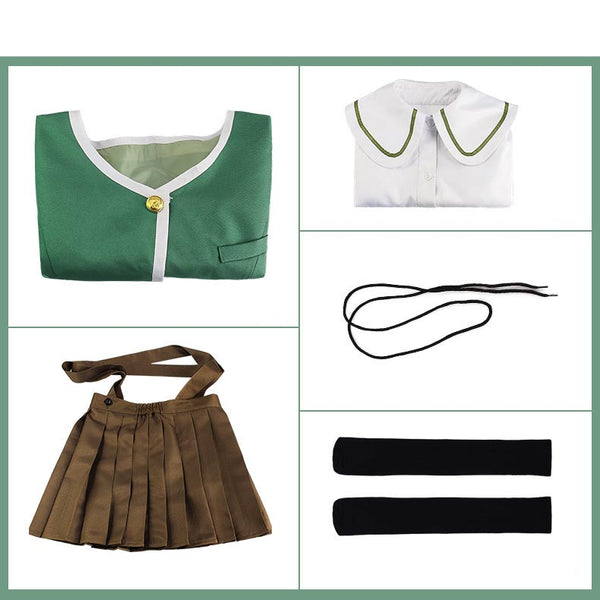 Danganronpa: Trigger Happy Havoc Chihiro Fujisak Full Set Costume Uniform+Wigs+Shoes Halloween Party Outfit
