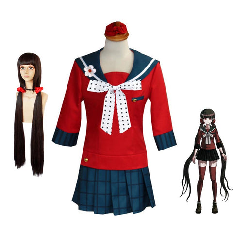 Danganronpa V3: Killing Harmony Harukawa Maki Costume Uniform +Wigs Halloween Costume Set