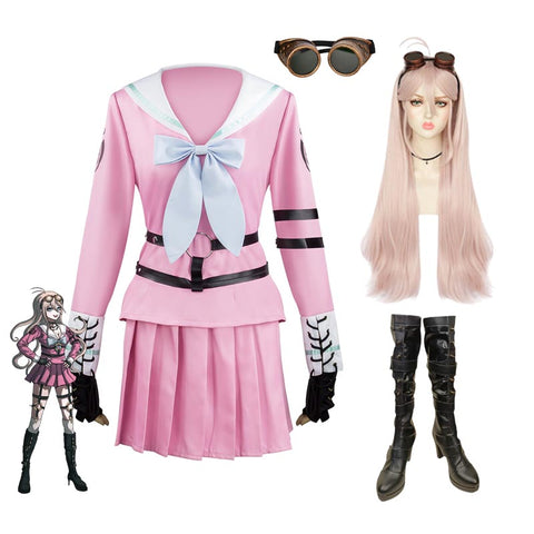 Danganronpa V3: Killing Harmony Miu Iruma Full Set Costume+Wigs+Glasses+Boots Halloween Costume Set