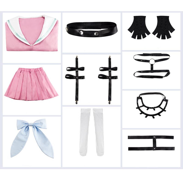 Danganronpa V3: Killing Harmony Miu Iruma Full Set Costume+Wigs+Glasses+Boots Halloween Costume Set
