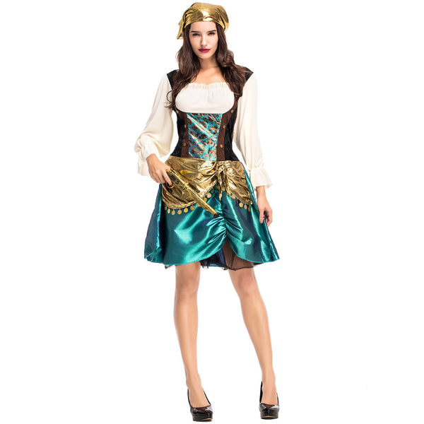 Deluxe Female Gypsy Pirate Cosplay Costume Halloween/Stage Performance/Party