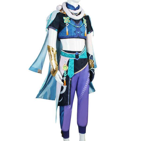 Genshin Impact Baizhu Cosplay Costume Full Set With Snake Props Halloween Cosplay Outfit Set